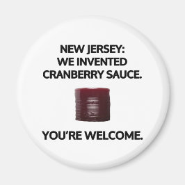 Imán Nueva Jersey: Inventamos la salsa de arándanos.