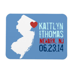 Imán Nueva Jersey Save the Date - Ciudad del Personaliz