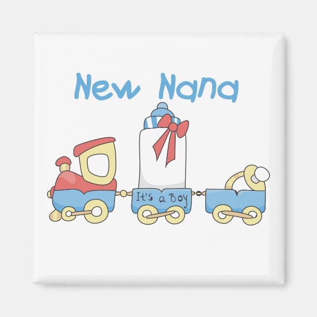 Imán Nueva Nana - Trompeolas de tren y regalo (Frente)