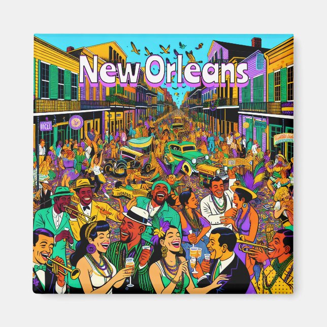 Imán Nueva Orleans, Louisiana divirtiéndose (Frente)