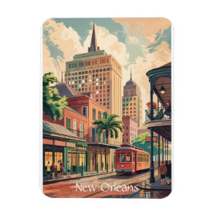 Imán Nueva Orleans Louisiana Painting Viajes de época
