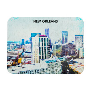 Imán Nueva Orleans Luisiana City Silhouette
