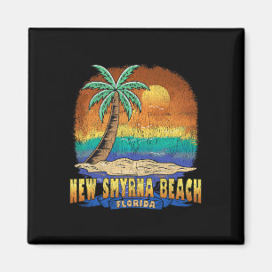Imán Nueva playa de Smyrna Florida Vintage Molesto Souv