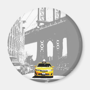 Imán Nueva York City Brooklyn Bridge Yellow Taxi Nyc