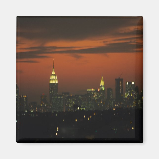 Imán Nueva York, EE. UU. Horizonte de uptown Manhattan  (Frente)