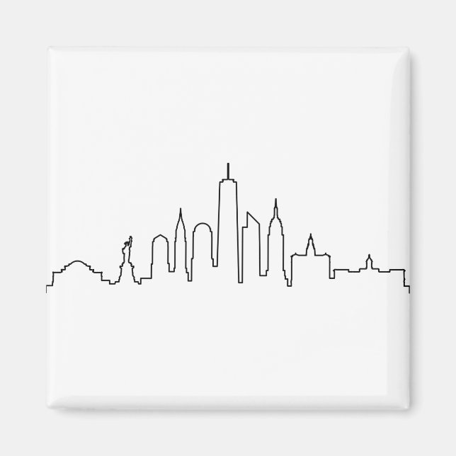 Imán NUEVA YORK NYC Manhatten USA Skyline Silhouette (Frente)