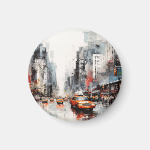 Imán Nueva York, paisaje pintado.