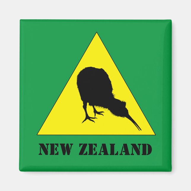 Imán Nueva Zelanda, Kiwi Bird & No Flying Zone/Aotearoa (Frente)