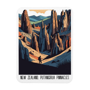 Imán Nueva Zelanda Putangirua PinnaclesViajes