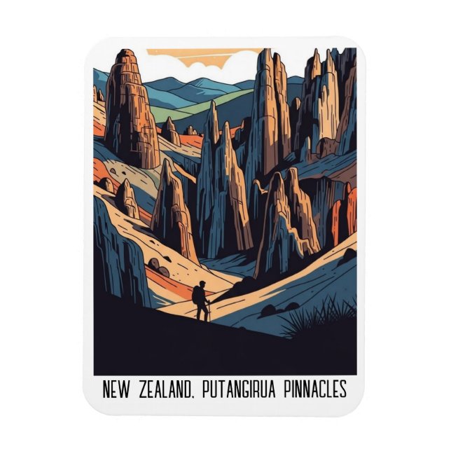 Imán Nueva Zelanda Putangirua PinnaclesViajes (Vertical)