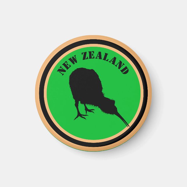 Imán Nueva Zelanda y Kiwi Bird - Diseño Royal Kiwi (Frente)