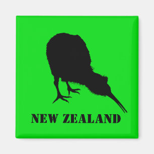 Imán Nueva Zelanda y Kiwi Bird Sillhouette / Aotearoa