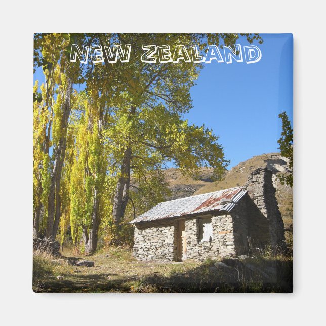 Imán Nueva Zelandia, Cottage, otoño (Fridge Magnet) (Frente)