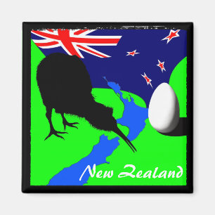 Imán Nueva Zelandia, Kiwi, Bandera (imán)