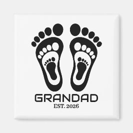 Imán Nuevas Huellas de Bebé de Abuelo Fecha Est
