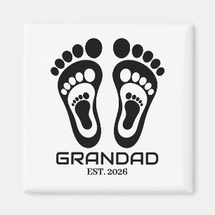 Imán Nuevas Huellas de Bebé de Abuelo Fecha Est