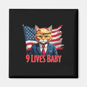 Imán Nueve Vidas Gato Bebé partidario de Trump Vota Tru