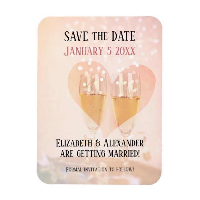 Imán Nuevo Año Nuevo Comienzo/ Boda/ Guardar la fecha (Vertical)