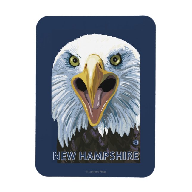 Imán Nuevo Hampshire Eagle Arriba Cerca (Vertical)