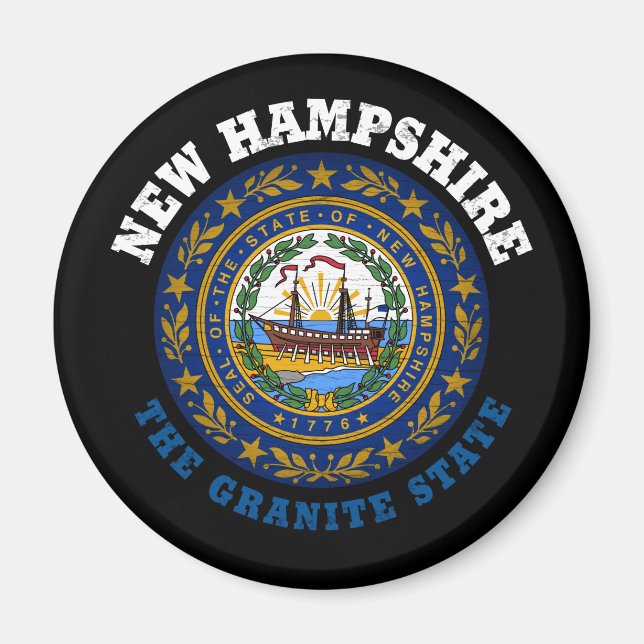 IMÁN NUEVO HAMPSHIRE GRANITE STATE FLAG MAGNET (Frente)