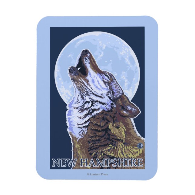 Imán Nuevo HampshireHowling Wolf (Vertical)