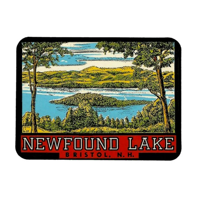 Imán Nuevo lago Bristol New Hampshire Travel Magnet (Horizontal)