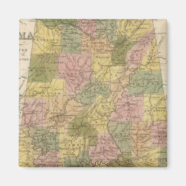 Imán Nuevo Mapa De Alabama 2 (Frente)