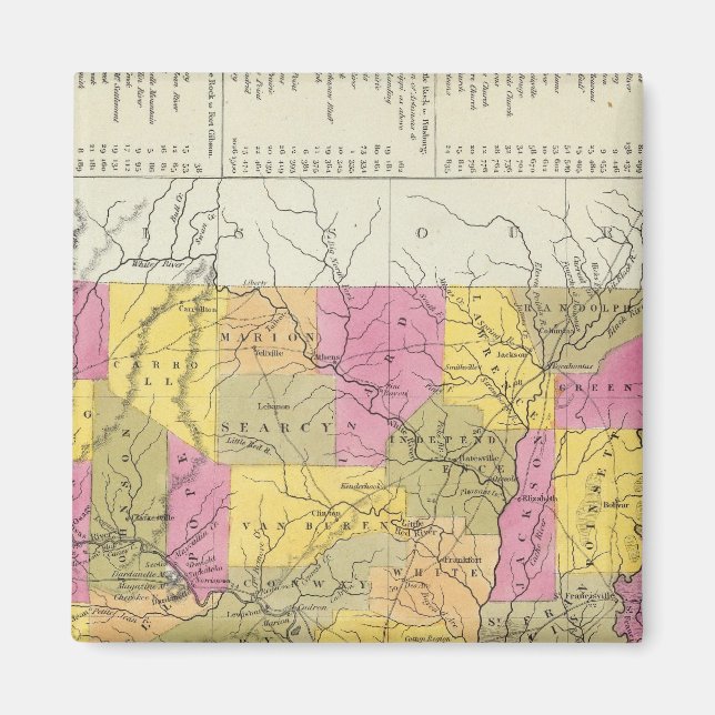 Imán Nuevo Mapa De Arkansas (Frente)