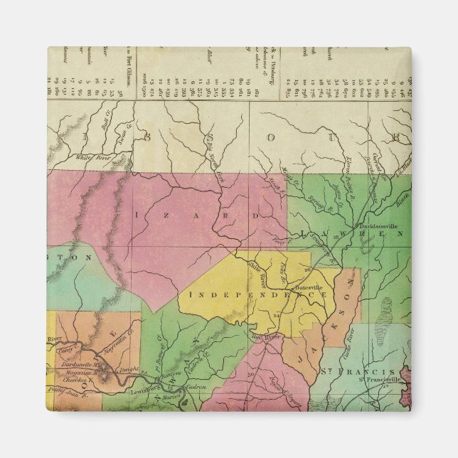 Imán Nuevo Mapa De Arkansas 2 (Frente)