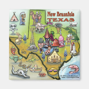Imán Nuevo mapa de Braunfels TEJAS