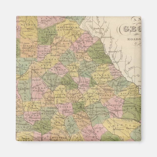 Imán Nuevo Mapa De Georgia (Frente)