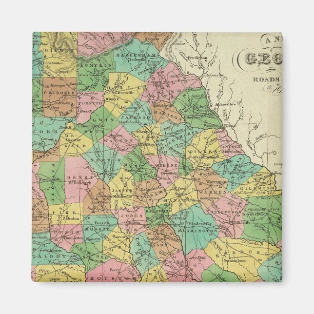 Imán Nuevo Mapa De Georgia 2 (Frente)