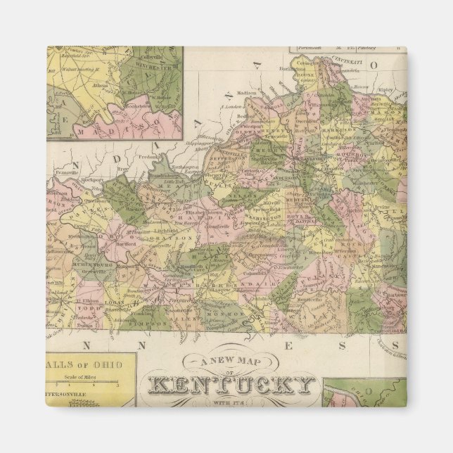 Imán Nuevo Mapa De Kentucky 2 (Frente)