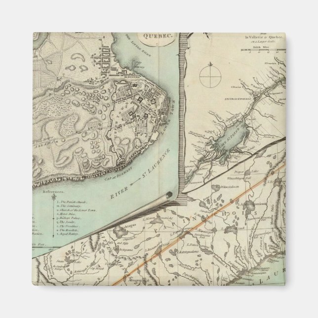 Imán Nuevo mapa de la provincia de Quebec (Frente)