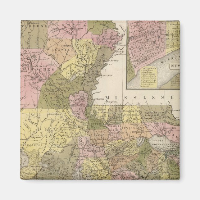 Imán Nuevo Mapa De Luisiana (Frente)