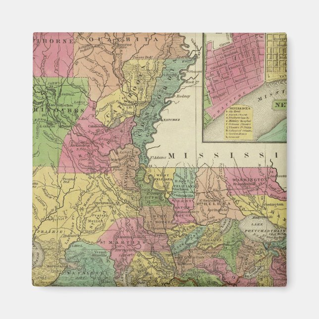 Imán Nuevo Mapa De Luisiana 2 (Frente)