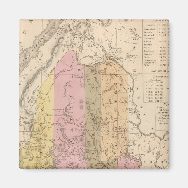 Imán Nuevo mapa de Maine (Frente)
