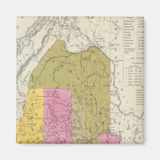 Imán Nuevo mapa de Maine 2 (Frente)