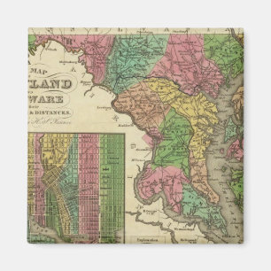 Imán Nuevo mapa de Maryland y Delaware 2