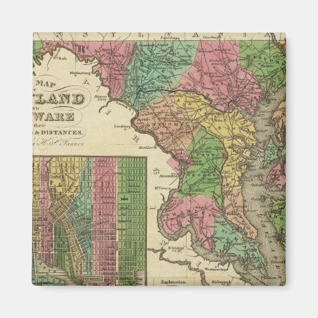 Imán Nuevo mapa de Maryland y Delaware 2 (Frente)