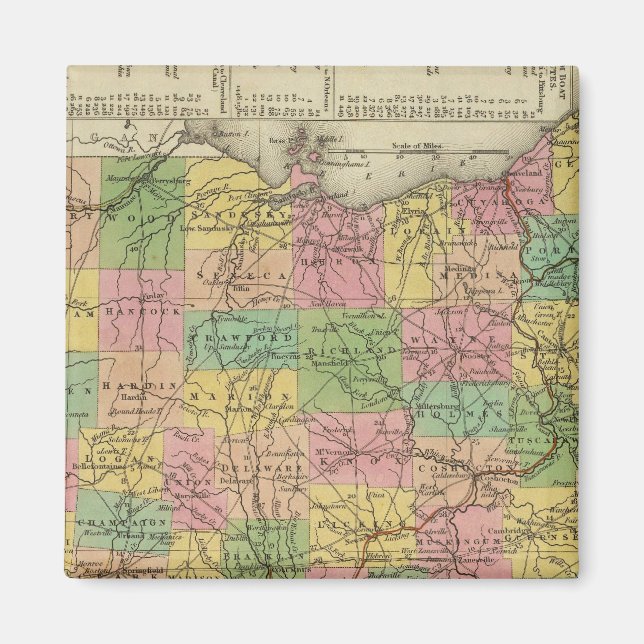 Imán Nuevo Mapa De Ohio 2 (Frente)