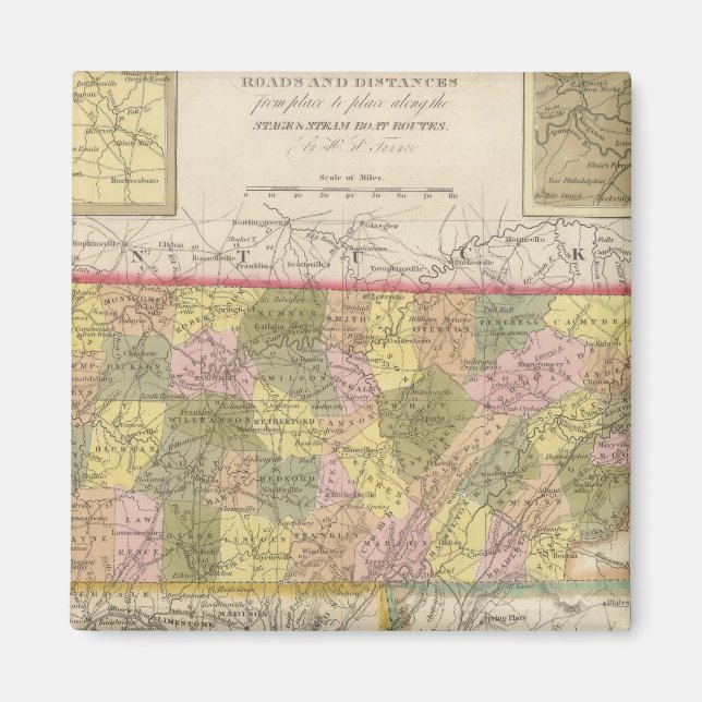 Imán Nuevo Mapa De Tennessee (Frente)