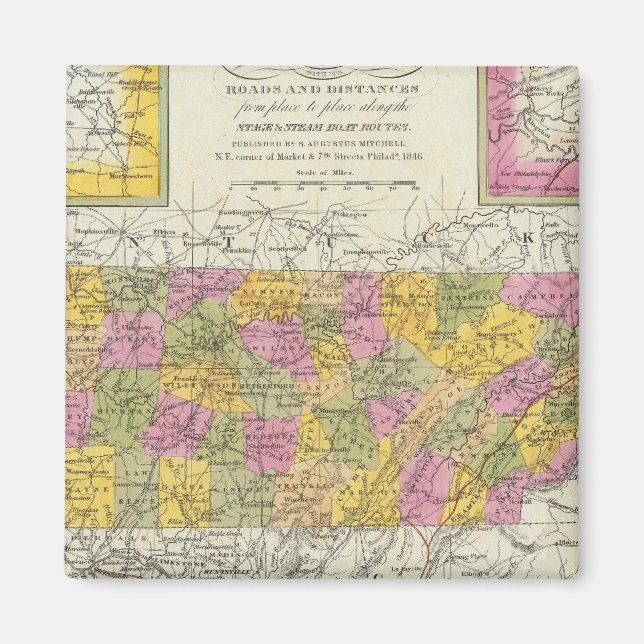 Imán Nuevo Mapa De Tennessee (Frente)