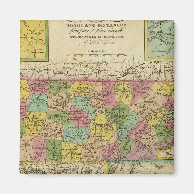 Imán Nuevo Mapa De Tennessee 2 (Frente)