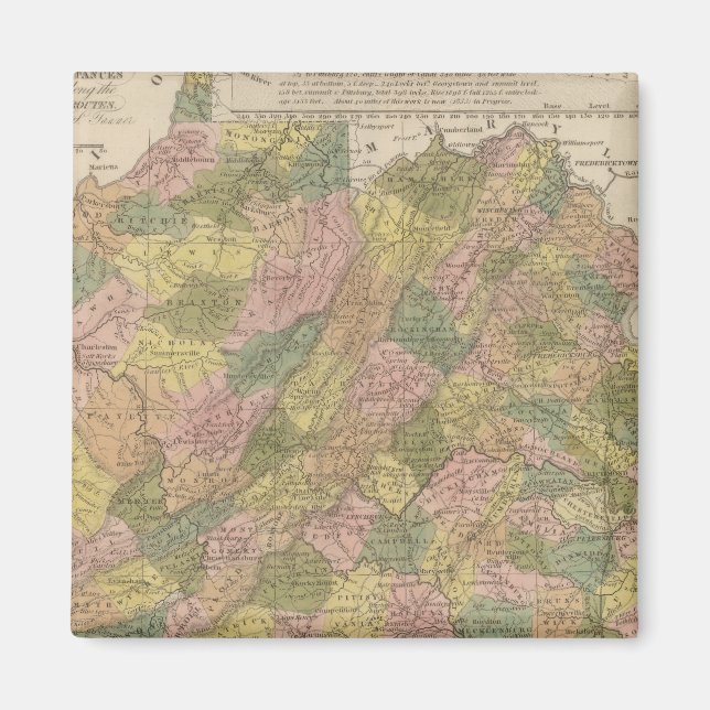 Imán Nuevo Mapa De Virginia (Frente)