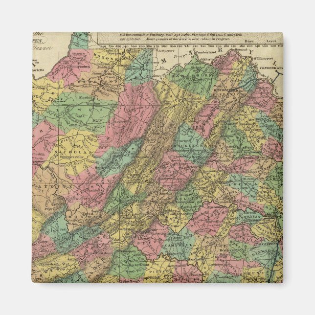 Imán Nuevo Mapa De Virginia 2 (Frente)