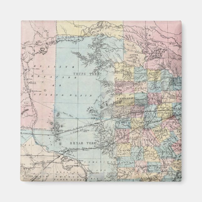 Imán Nuevo mapa del estado de Texas de Richardson (Frente)