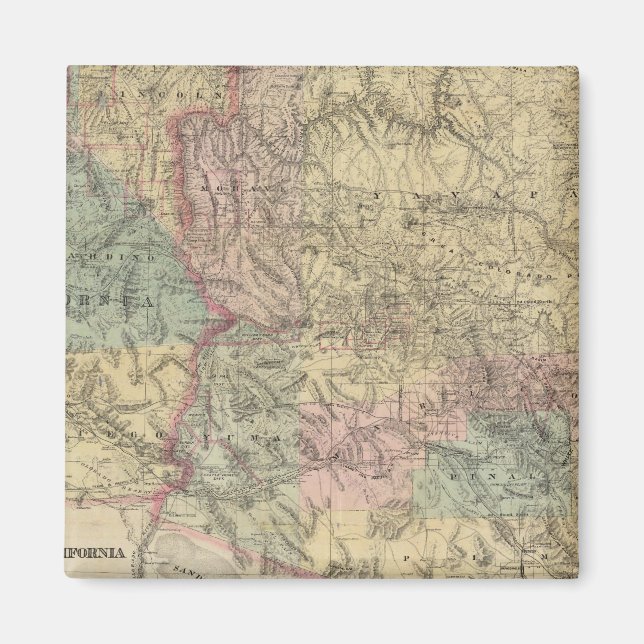 Imán Nuevo mapa del territorio de Arizona (Frente)