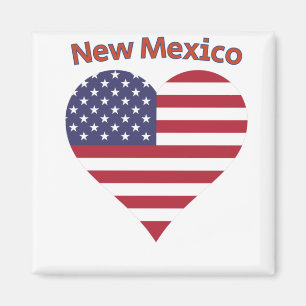 Imán Nuevo México Corazón de Bandera Americana