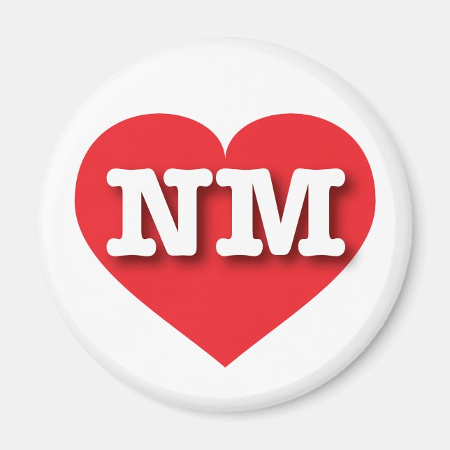 Imán Nuevo México Corazón Rojo - Amo NM (Frente)